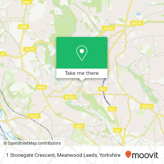 1 Stonegate Crescent, Meanwood Leeds map