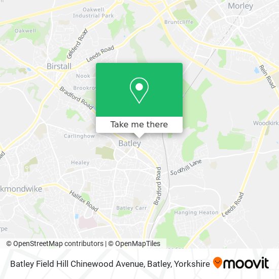 Batley Field Hill Chinewood Avenue, Batley map