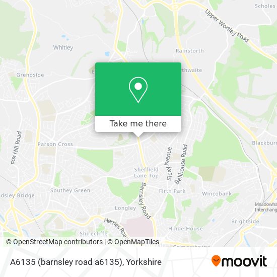 A6135 (barnsley road a6135) map