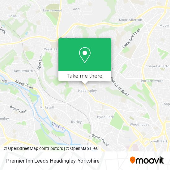 Premier Inn Leeds Headingley map