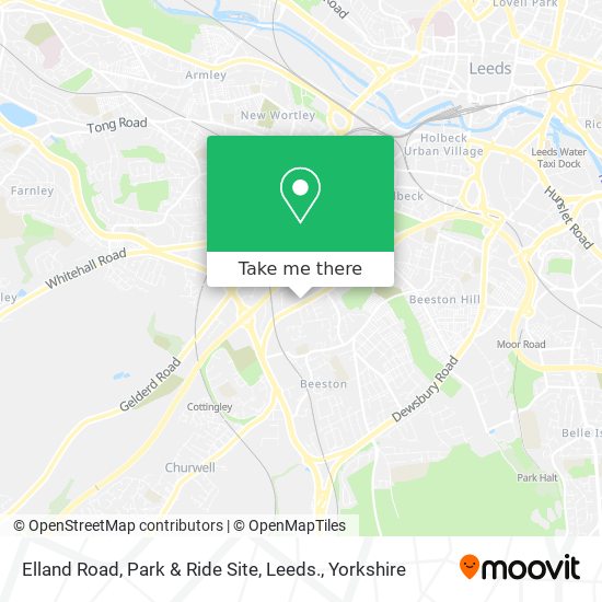 Elland Road, Park & Ride Site, Leeds. map