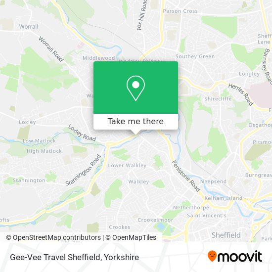 Gee-Vee Travel Sheffield map