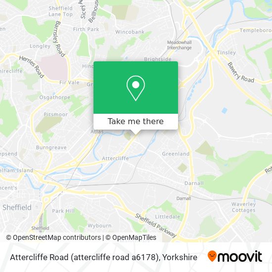 Attercliffe Road (attercliffe road a6178) map