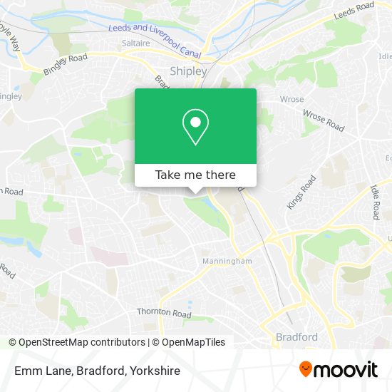 Emm Lane, Bradford map