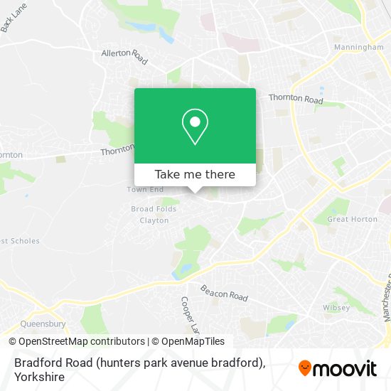Bradford Road (hunters park avenue bradford) map