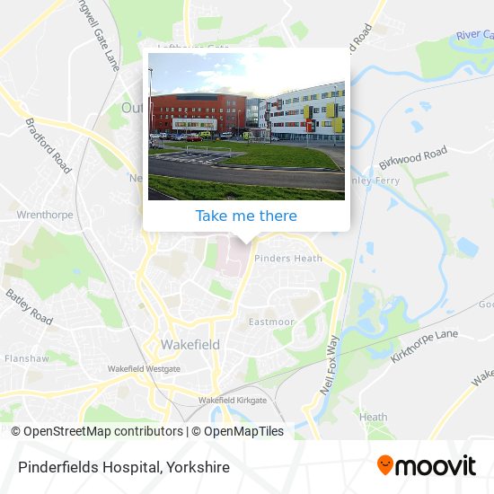 Pinderfields Hospital map