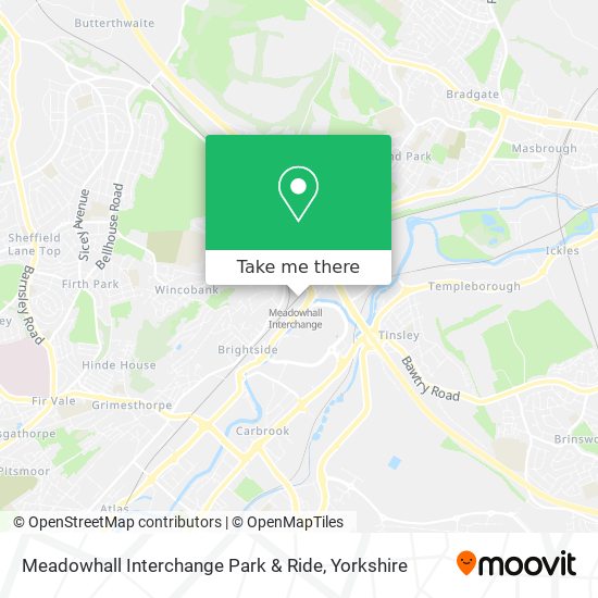 Meadowhall Interchange Park & Ride map