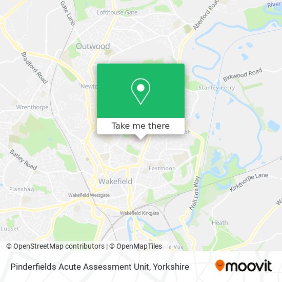 Pinderfields Acute Assessment Unit map