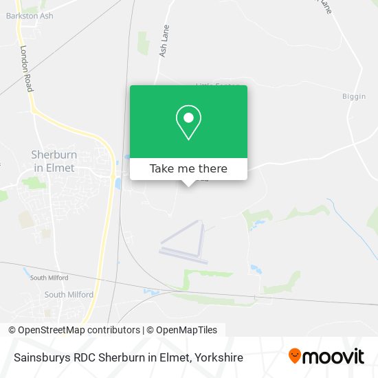 Sainsburys RDC Sherburn in Elmet map