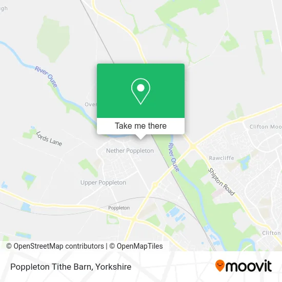 Poppleton Tithe Barn map