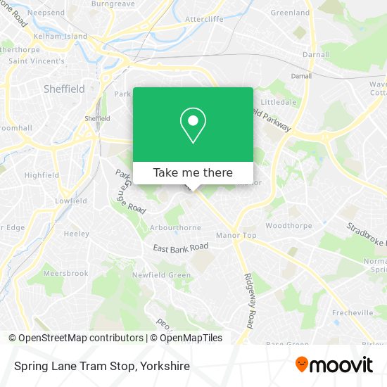 Spring Lane Tram Stop map