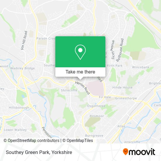 How to get to Southey Green Park in Sheffield by bus, light rail or train?