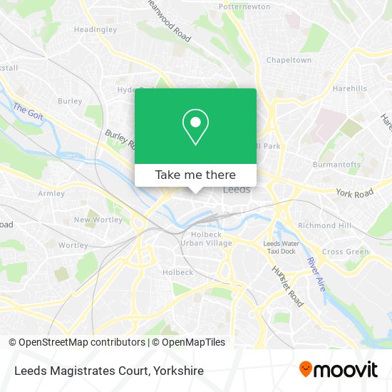 Leeds Magistrates Court map