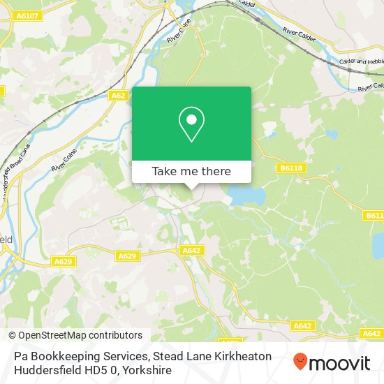 Pa Bookkeeping Services, Stead Lane Kirkheaton Huddersfield HD5 0 map