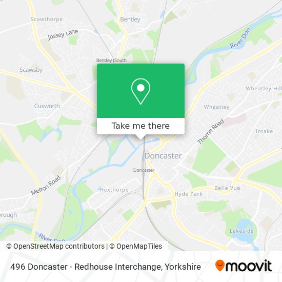 496 Doncaster - Redhouse Interchange map