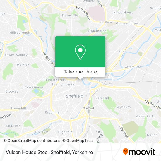 Vulcan House Steel, Sheffield map