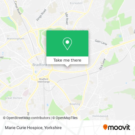 Marie Curie Hospice map