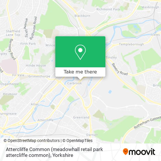 Attercliffe Common (meadowhall retail park attercliffe common) map
