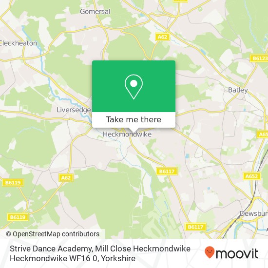 Strive Dance Academy, Mill Close Heckmondwike Heckmondwike WF16 0 map