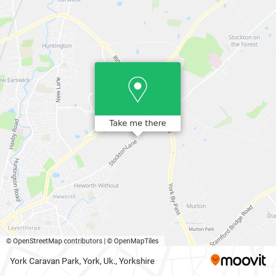 York Caravan Park, York, Uk. map