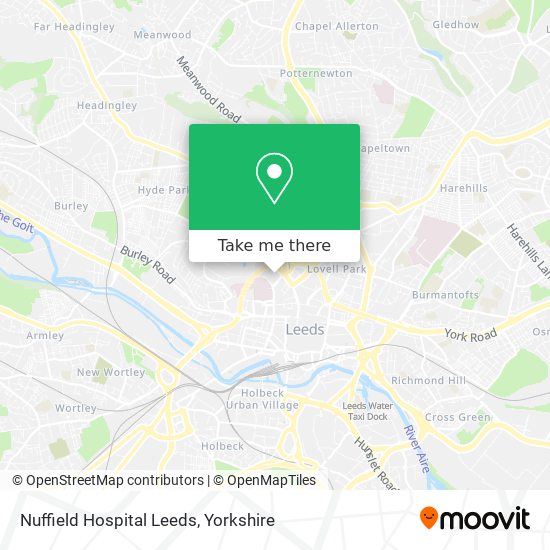 Nuffield Hospital Leeds map