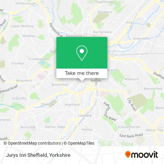 Jurys Inn Sheffield map