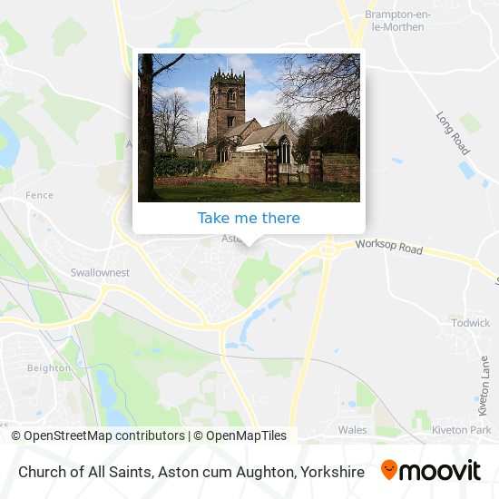 Church of All Saints, Aston cum Aughton map