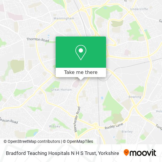 Bradford Teaching Hospitals N H S Trust map