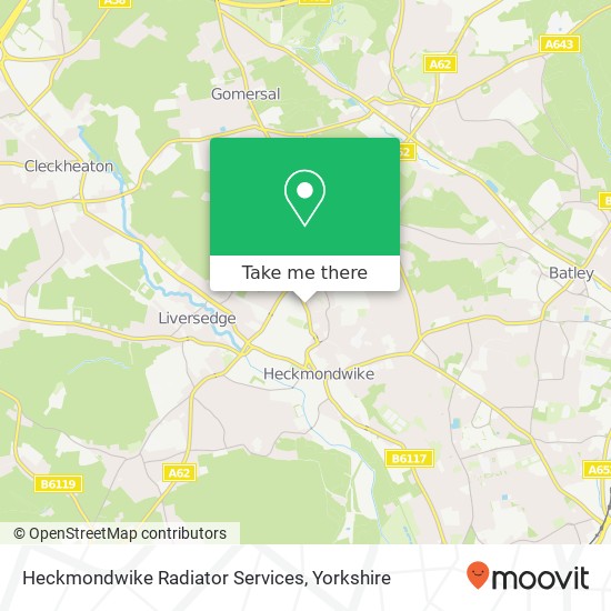 Heckmondwike Radiator Services map