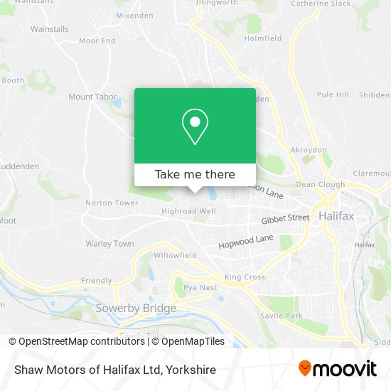 Shaw Motors of Halifax Ltd map