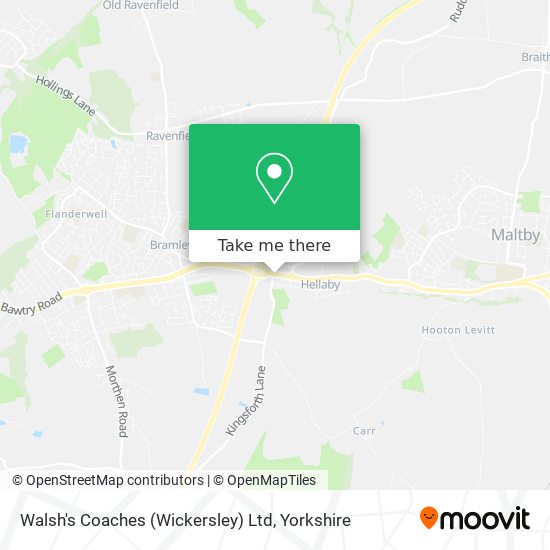 Walsh's Coaches (Wickersley) Ltd map