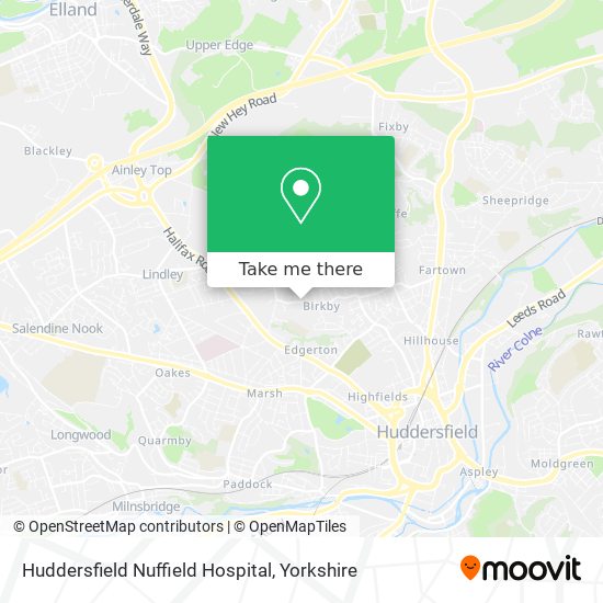 Huddersfield Nuffield Hospital map