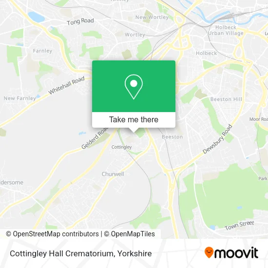 Cottingley Hall Crematorium map