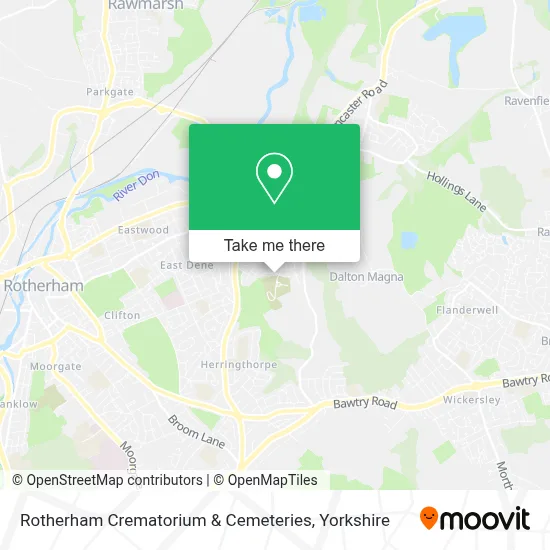 Rotherham Crematorium & Cemeteries map