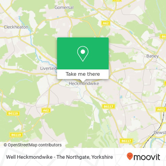 Well Heckmondwike - The Northgate map