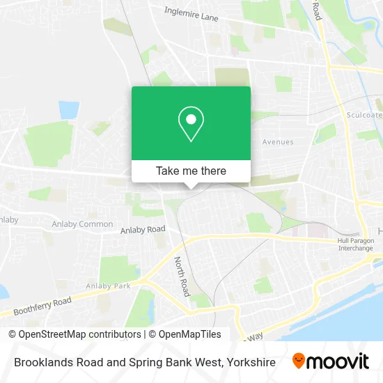 Brooklands Road and Spring Bank West map