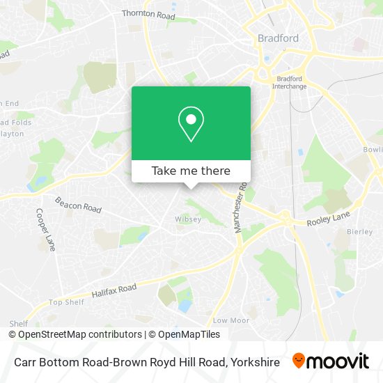 Carr Bottom Road-Brown Royd Hill Road map
