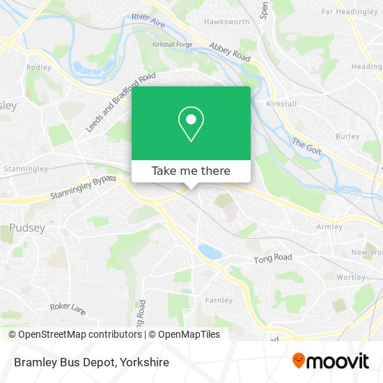 How to get to Bramley Bus Depot in Leeds by bus or train?