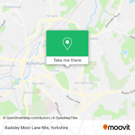 Badsley Moor Lane Nhs map