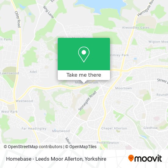 Homebase - Leeds Moor Allerton map