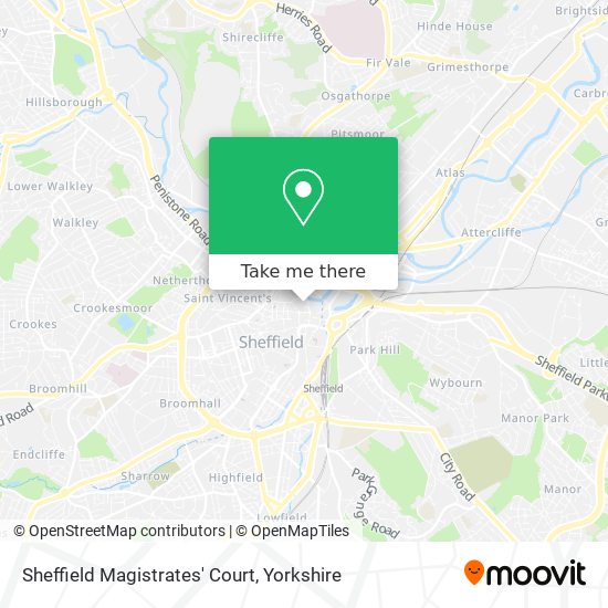 Sheffield Magistrates' Court map