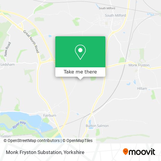 Monk Fryston Substation map