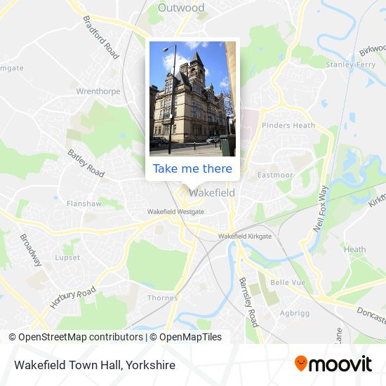 Wakefield Town Hall map