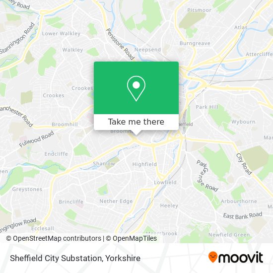 Sheffield City Substation map