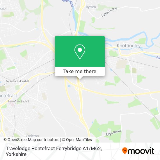 Travelodge Pontefract Ferrybridge A1 / M62 map