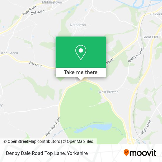 Denby Dale Road Top Lane map