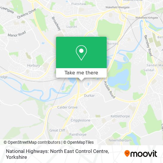 National Highways: North East Control Centre map