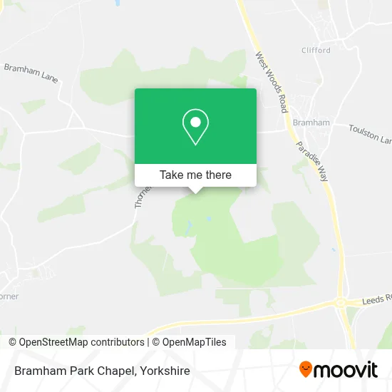 Bramham Park Chapel map