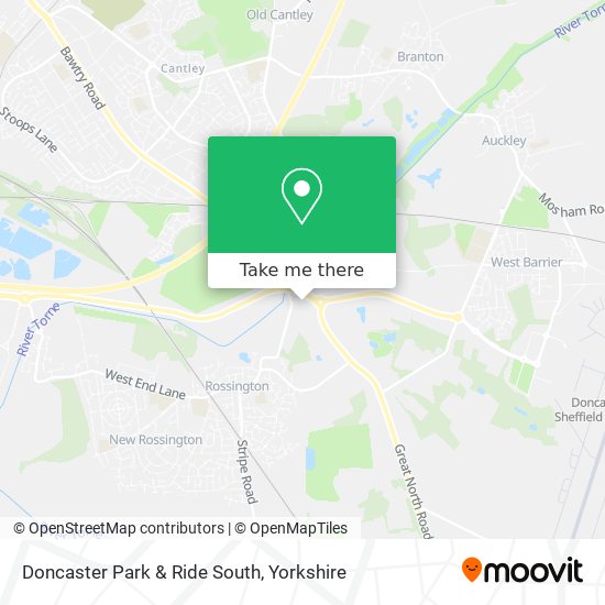Doncaster Park & Ride South map