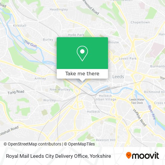 Royal Mail Leeds City Delivery Office map